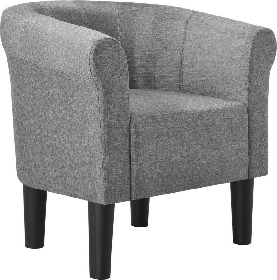 Unbranded Kuipstoel Edith Kuipfauteuil Stof 70x70x58 cm Grijs Luxe Design