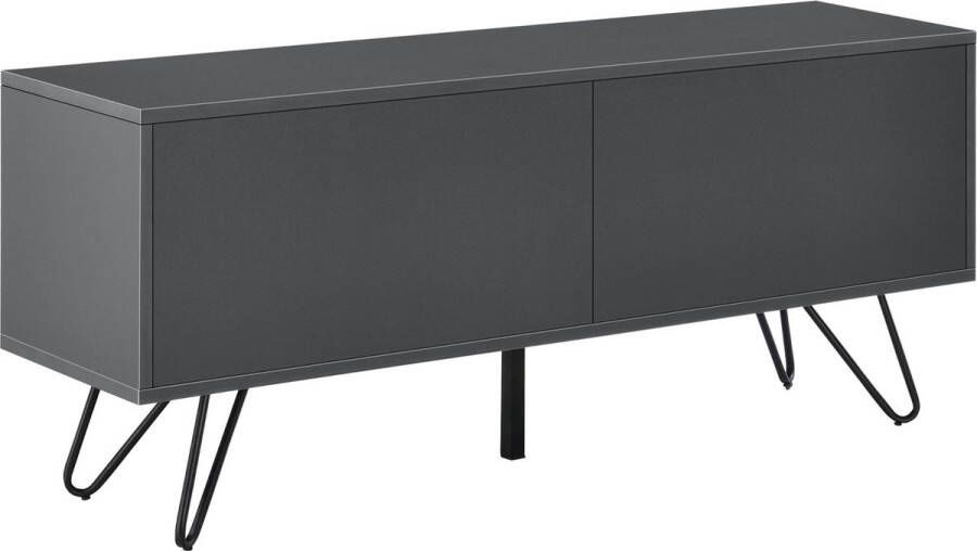 Unbranded Ladekast Danique 46 5x110x30 cm Donkergrijs en Zwart Spaanplaat en Metaal Stijlvol Design - Foto 2