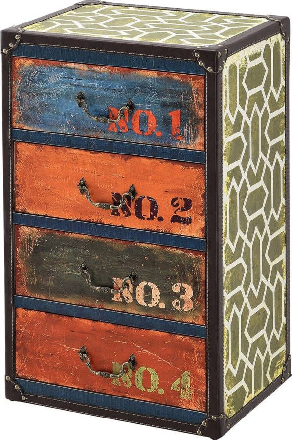 Unbranded Ladekast Leanna Met 4 Lades Industriële Look 66x40x30 Meerkleurig - Foto 2