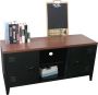 Unbranded Ladekast Marielos Metaal 58x113x40 cm Zwart en Houtkleurig Stijlvolle uitstraling - Thumbnail 1
