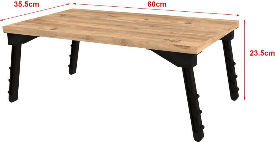 Inandoutdoormatch Laptoptafel Arthur Opvouwbaar 23 5x60x35 5cm Houtkleurig Spaanplaat en Kunststof Praktische Computertafel