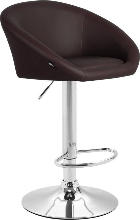 Inandoutdoormatch Luxe Barkruk Bailey Midnight Brown Dark Brown Gestoffeerde Zitting Voetensteun Zithoogte 86-106 cm Ergonomische barstoelen In hoogte verstelbaar Set van 1 Met Rugleuning Voor Keuken en Bar Vaderdag cadeau