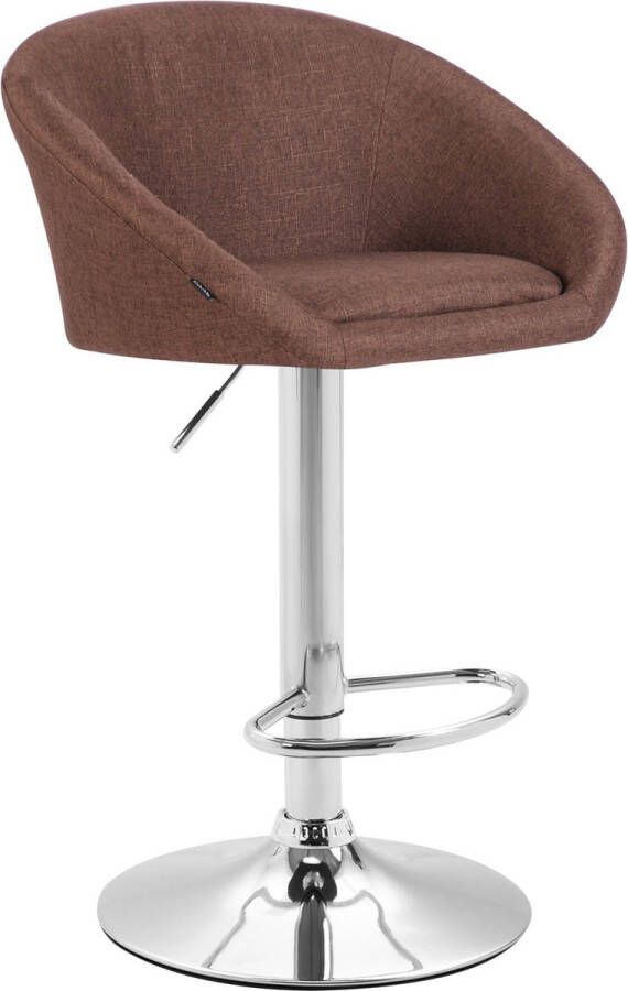 Unbranded Luxe Barkruk Clara Bruin Gestoffeerde Zitting Voetensteun Zithoogte 86-106 cm Ergonomische barstoelen In hoogte verstelbaar Set van 1 Met Rugleuning Voor Keuken en Bar