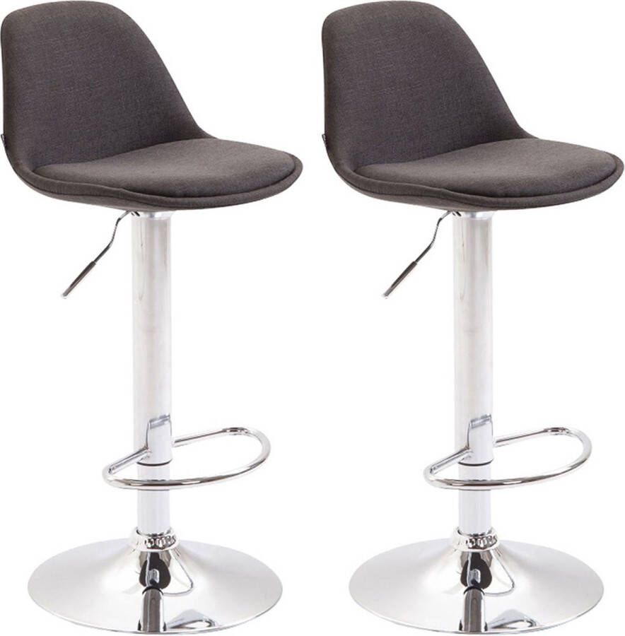 Inandoutdoormatch Luxe Barkruk Simone Bruin Chroom Modern Design Set van 2 Rugleuning Voetensteun Voor Keuken en Bar Gestoffeerde Zitting Vaderdag cadeau