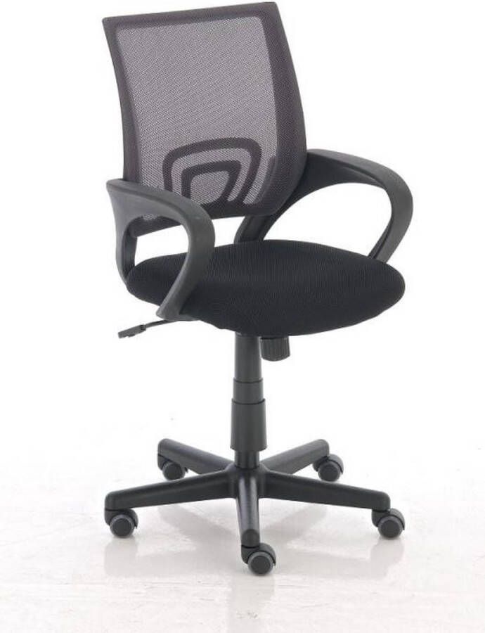 Inandoutdoormatch Luxe bureaustoel Balbina Zwart Op wielen 100% polyester Ergonomische bureaustoel In hoogte verstelbaar Voor volwassenen moederdag cadeautje