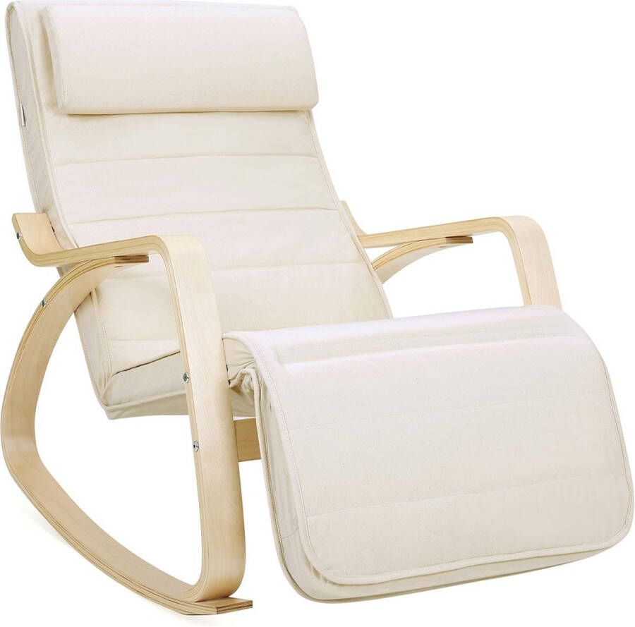Inandoutdoormatch Luxe schommelstoel Voor binnen Loungestoel met hoofdkussen Volwassenen Loungezetel Modern moederdag cadeautje