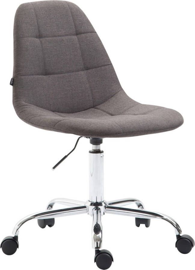 Unbranded Luxe Werkkruk Tacito Donkergrijs Voor volwassenen Op wielen Stof Ergonomische bureaustoel In hoogte verstelbaar 44-54cm