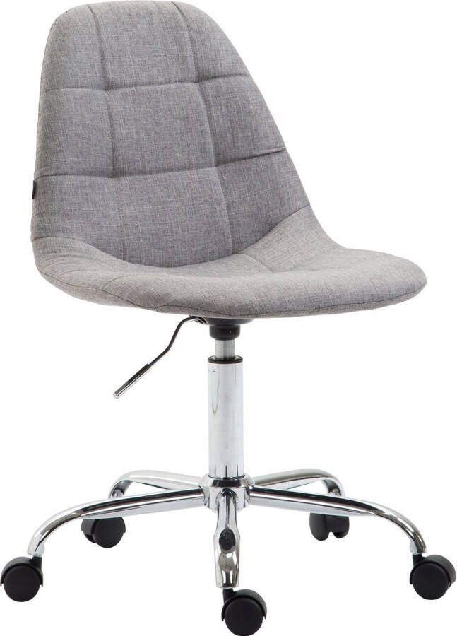 Unbranded Luxe Werkkruk Tacito Grijs Voor volwassenen Op wieltjes Stof Ergonomische bureaustoel In hoogte verstelbaar