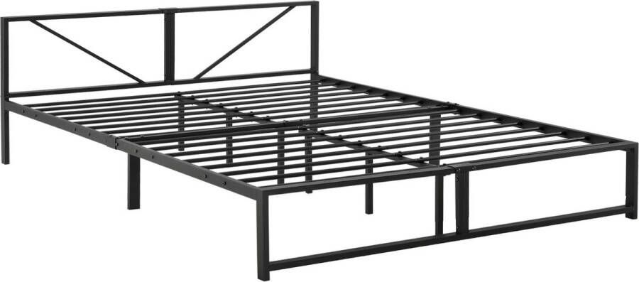 Unbranded Metalen bed Germaine Bedframe Met bedbodem Zwart 180x200 Staal Modern design