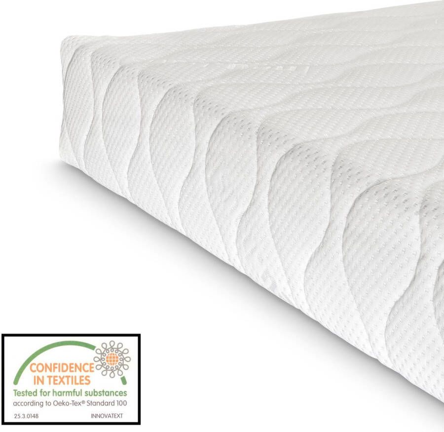 Unbranded Metalen Bedframe Cora Zwart Met matras 90x200 cm Staal en Koudschuim Modern Design