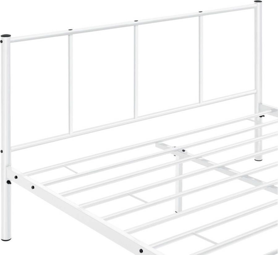 Inandoutdoormatch Metalen bedframe Dolores incl. Bedbodem 120x200 cm Wit Stalen frame gepoedercoat