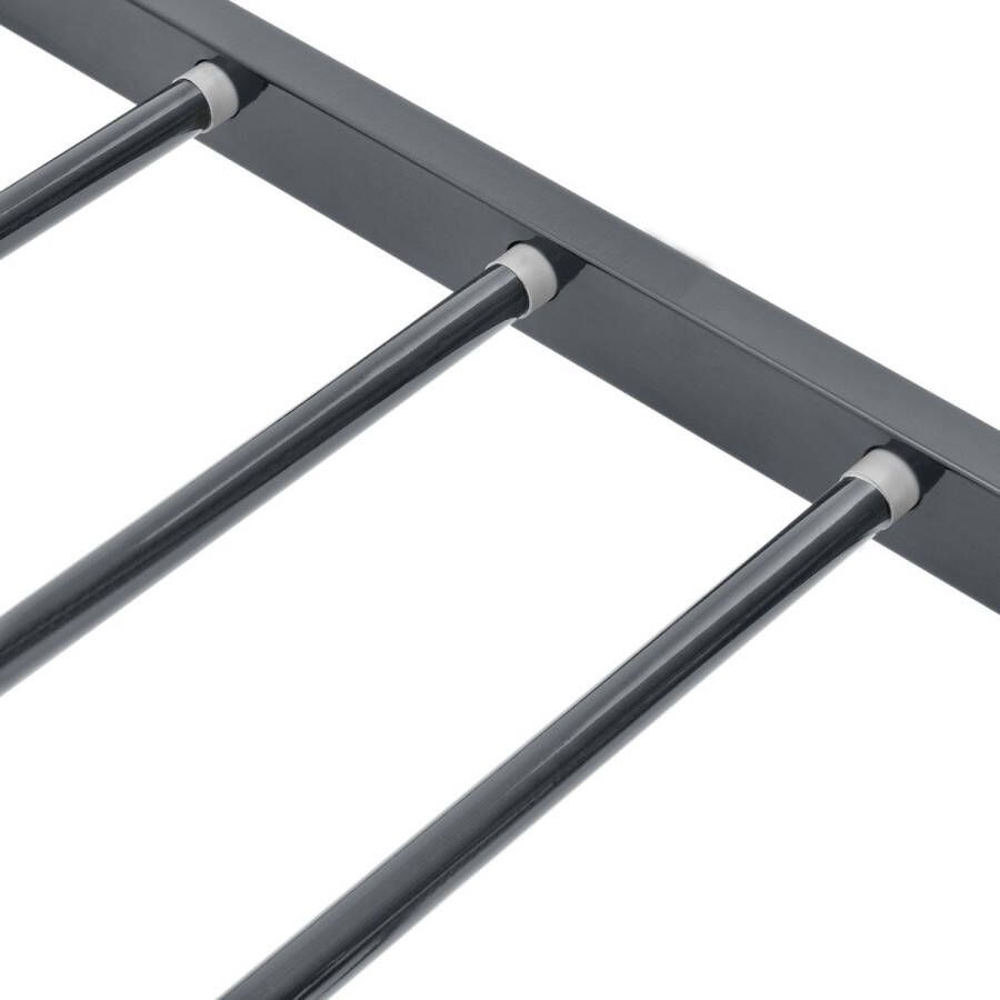 Inandoutdoormatch Metalen bedframe Loreen incl. Bedbodem 90x200 cm Donkergrijs Stalen frame gepoedercoat