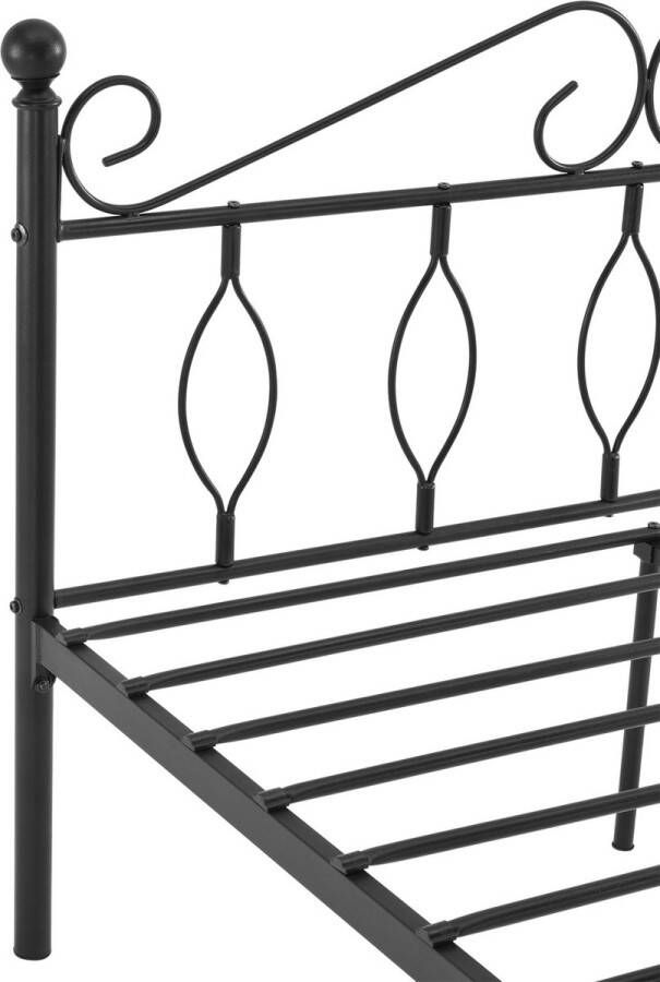 Unbranded Metalen Bedframe Luna Staal Met Bedbodem Zwart 140x200 cm Snelle Montage - Foto 1