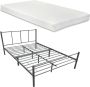 Unbranded Metalen bedframe Sylvia Met matras 120x200 cm Donkergrijs Modern design - Thumbnail 2