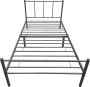 Unbranded Metalen Bedframe Wrenley Met Matras 90x200 cm Donkergrijs Modern Design - Thumbnail 2