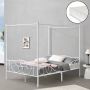 Unbranded Metalen hemelbed Alesia met bedbodem en matras 140x200 cm wit stabiel frame minimalistisch design - Thumbnail 2