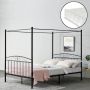 Unbranded Metalen hemelbed Florent Zwart Met matras 180x200 cm Staal en koudschuim Klassiek design - Thumbnail 2