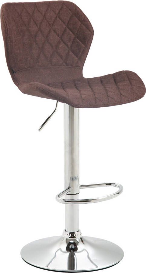 In and outdoor match Moderne Barkruk Dahlia Bruin Chroom Luxe Design Rugleuning Voetensteun Voor Keuken en Bar Gestoffeerde Zitting