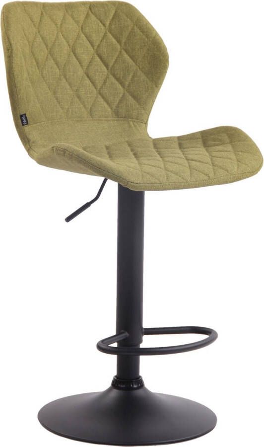 In and outdoor match Moderne Barkruk Marciana Olijfgroen Zwart Luxe Design Rugleuning Voetensteun Voor Keuken en Bar Gestoffeerde Zitting