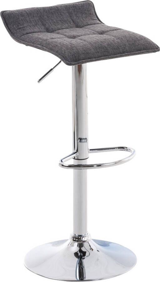 Inandoutdoormatch Moderne barkruk Waves Zonder rugleuning Ergonomisch Set van 1 Barstoelen voor keuken of kantine Vierkant Polyester Grijs wit In hoogte verstelbaar Zithoogte 58-78cm Vaderdag cadeau