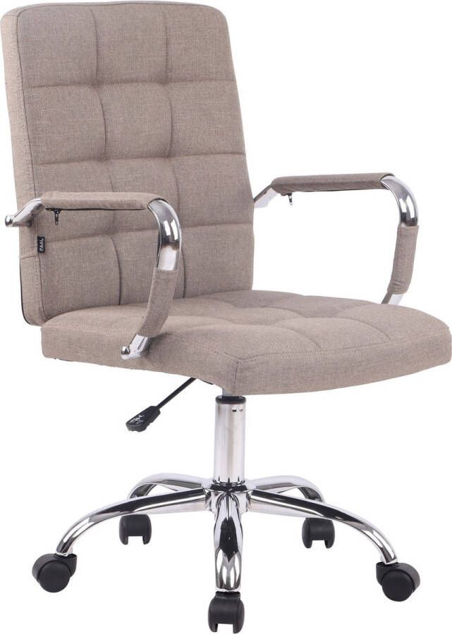 Inandoutdoormatch Moderne bureaustoel grijs Stof Ergonomische stoel Office chair Verstelbaar Voor volwassenen moederdag cadeautje