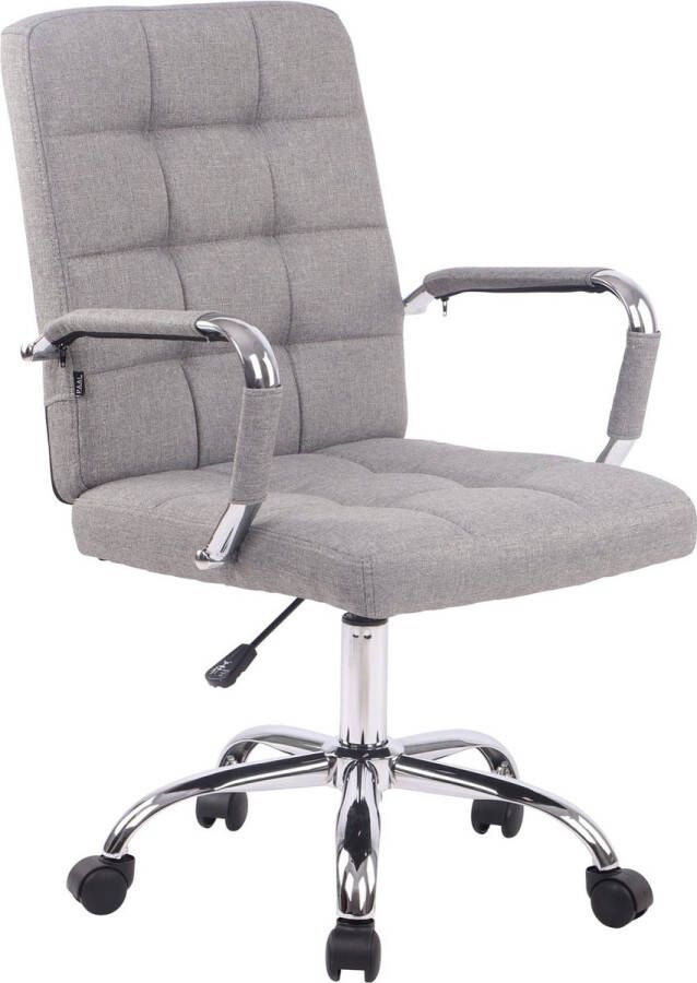 Inandoutdoormatch Moderne bureaustoel lichtgrijs Stof Ergonomische stoel Office chair Verstelbaar Voor volwassenen moederdag cadeautje