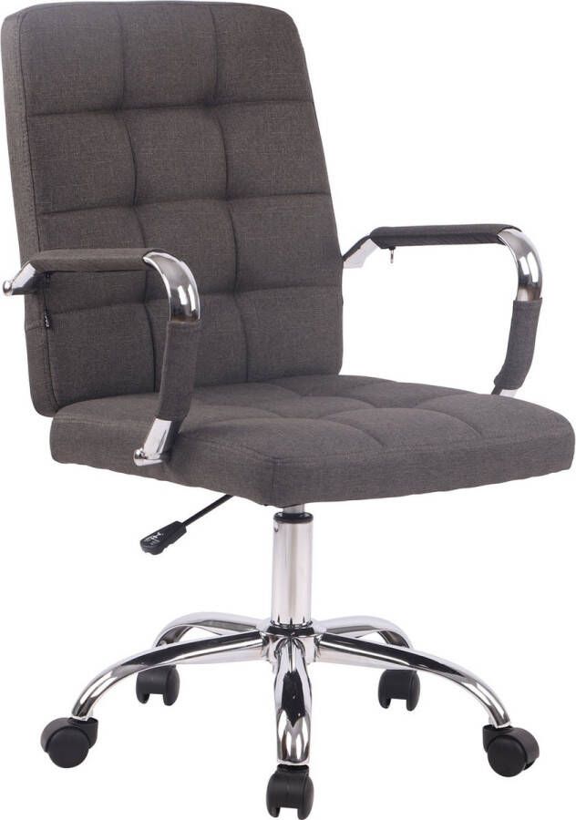 Inandoutdoormatch Moderne bureaustoel zwart Stof Ergonomische stoel Office chair Verstelbaar Voor volwassenen moederdag cadeautje