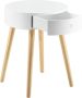 Unbranded Nachtkastje Pete 50x38x38 cm Met 1 Lade Wit MDF en Grenen Modern Design - Thumbnail 1