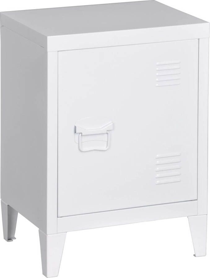 Unbranded Nachtkastje Sebastian Metaal 57x40x30 cm Wit Stijlvolle uitstraling - Foto 2