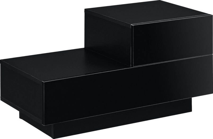 Unbranded Nachtkastje Tania Rechts Met Lades 38x70x35 Zwart Hoogglans Spaanplaat Stijlvolle Look - Foto 2