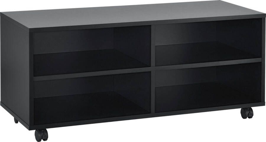 Unbranded Opbergkast Piper Open Kast Op Wielen Zwart Mat Spaanplaat Modern Design - Foto 2