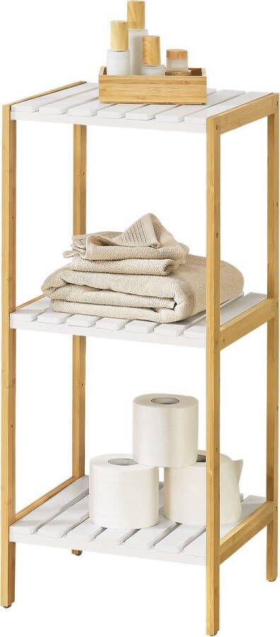 Unbranded Opbergrek Bernarda Staand rek Met 3 Planken Bamboe Minimalistisch design - Foto 2