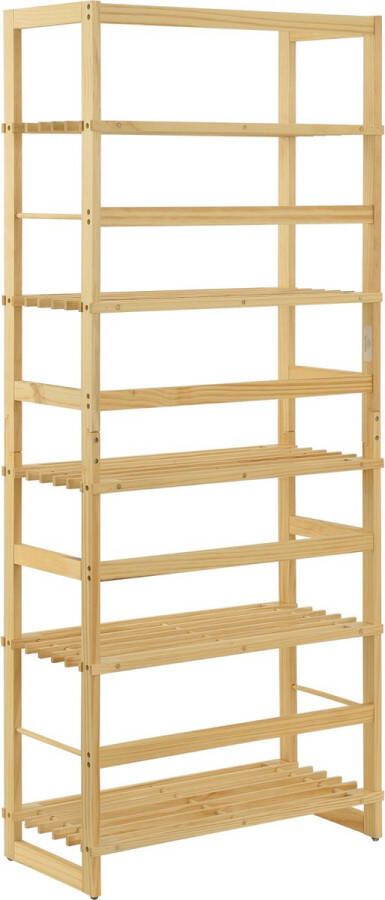 Unbranded Opbergrek Manuela Staand rek Met 5 planken Bamboe Minimalistisch design