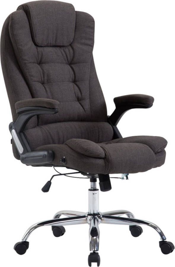 Inandoutdoormatch Premium Bureaustoel Genesio XL stof Grijs Op wielen Ergonomische bureaustoel Voor volwassenen In hoogte verstelbaar moederdag cadeautje