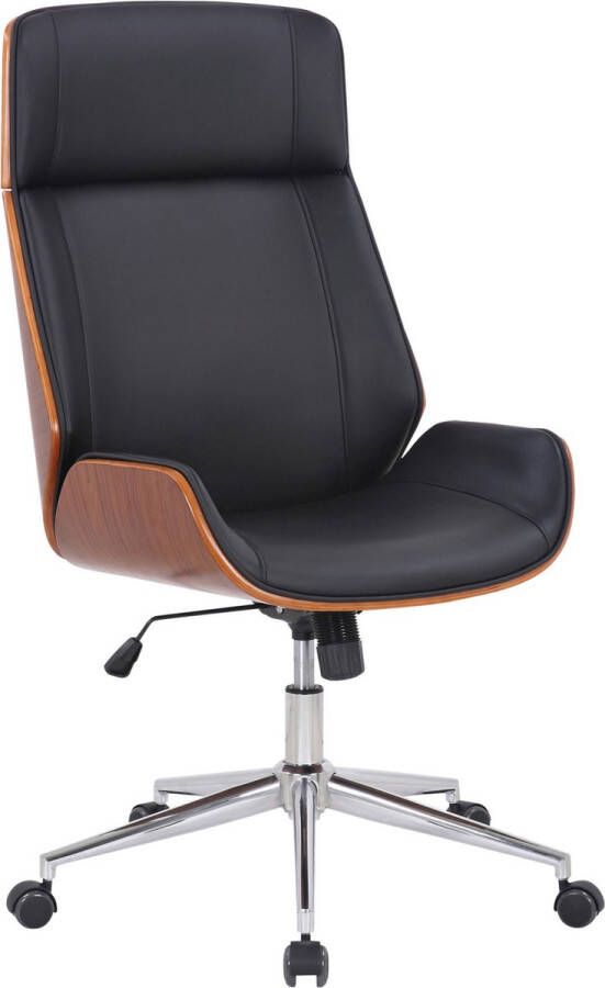 Unbranded Premium bureaustoel Giulio Zwart imitatieleer Hoogte verstelbaar 44 52 cm Ergonomisch Luxe