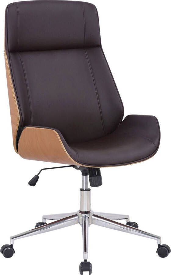 Unbranded Premium bureaustoel Vitaliano Bruin kunstleer Hoogte verstelbaar 44 52 cm Ergonomisch Luxe