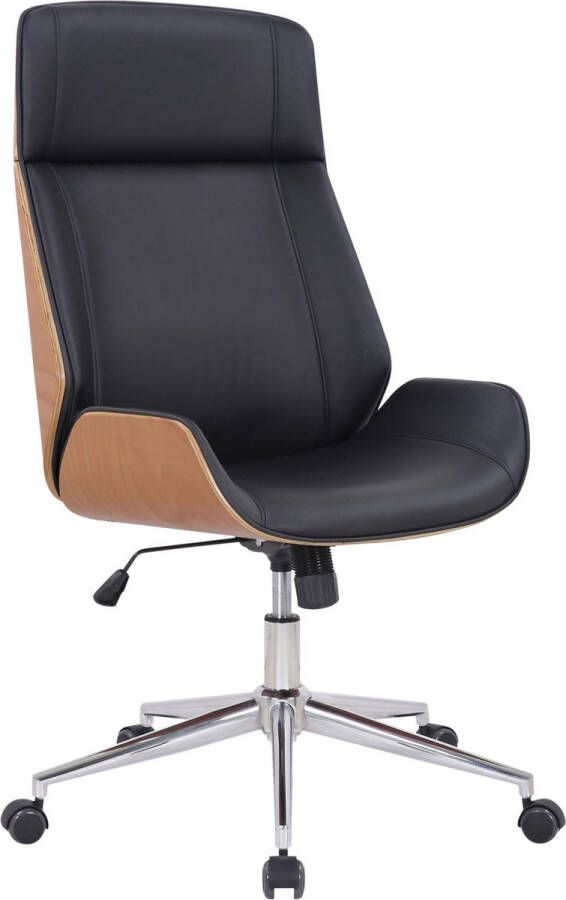 Unbranded Premium bureaustoel Vitaliano Zwart imitatieleer Hoogte verstelbaar 44 52 cm Ergonomisch Luxe