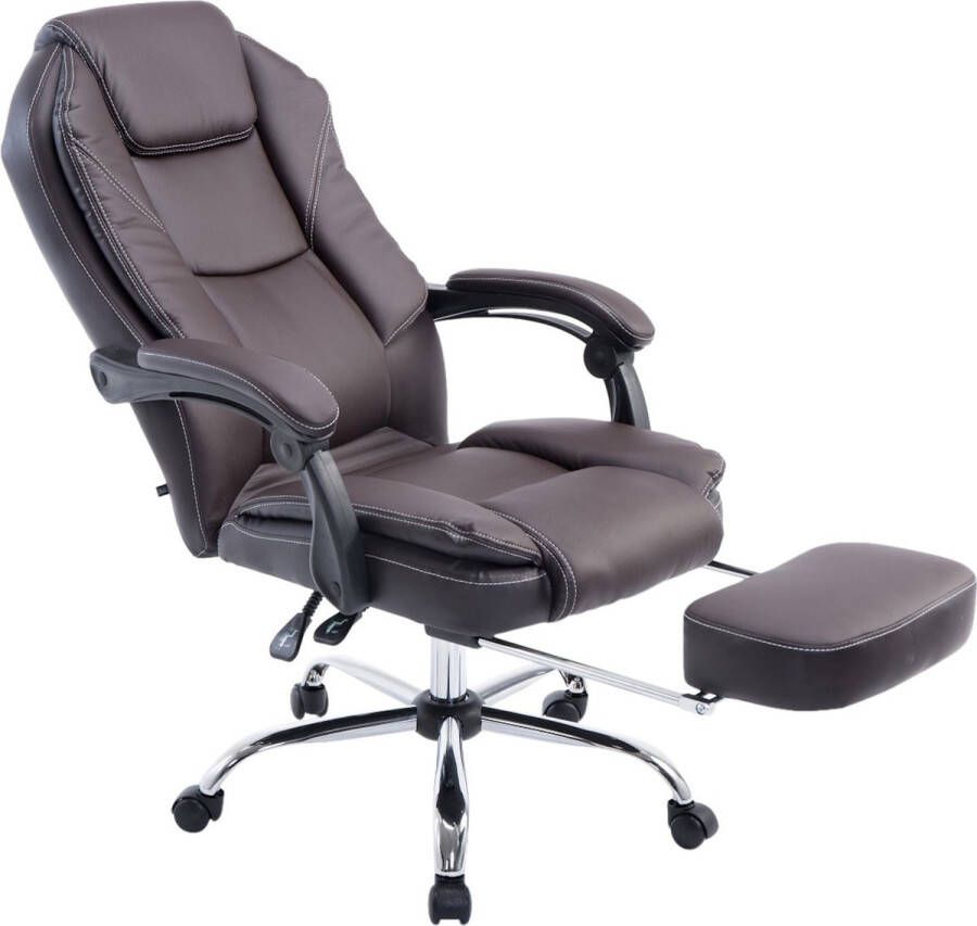 Inandoutdoormatch Premium Bureaustoel XL Op wielen Bruin Ergonomische bureaustoel Voor volwassenen Gamestoel Kunstleer In hoogte verstelbaar moederdag cadeautje