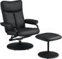 Unbranded Relax Fauteuil Julius Comfortabele Recliner Verstelbaar Met Poef Poef Imitatie Leder Zwart - Thumbnail 1