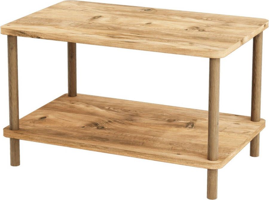 Unbranded Salontafel Amaya Rechthoekig 43x70x44 cm Houtkleurig Spaanplaat en Beukenhout Modern Design