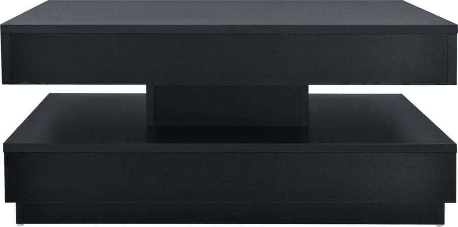 Salontafel Amias Met Draaibaar Tafelblad Zwart Spaanplaat Modern Design - Foto 2