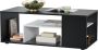 Unbranded Salontafel Carly Met 1 Plank 110x50x41 cm Zwart Wit Spaanplaat Stijlvol Design - Thumbnail 2