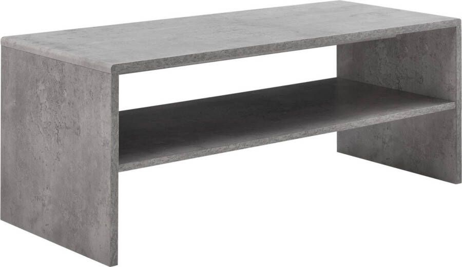 Unbranded Salontafel Divina Met Plank 100x40x40 cm Betonlook Spaanplaat Modern design