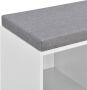 Unbranded Schoenenkast Bernardina 103x30x48 cm Met Zitkussen Donkergrijs en Wit Spaanplaat Modern Design - Thumbnail 2