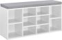 Unbranded Schoenenkast Bernardina 103x30x48 cm Met Zitkussen Donkergrijs en Wit Spaanplaat Modern Design - Thumbnail 1