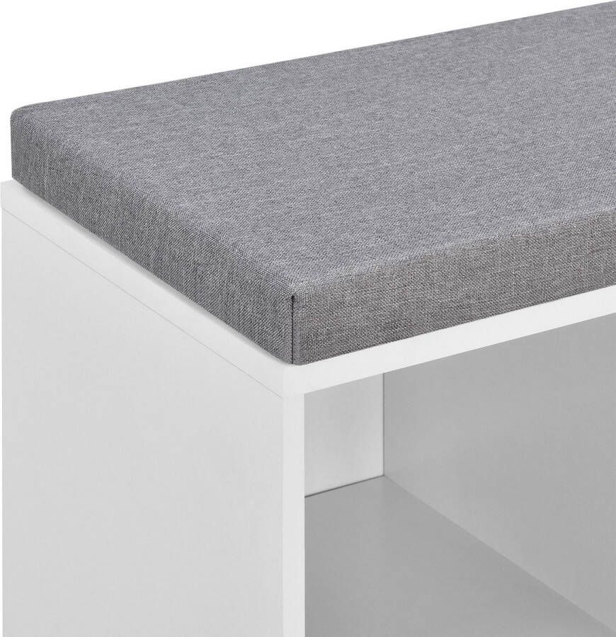 Unbranded Schoenenkast Bernardina 103x30x48 cm Met Zitkussen Donkergrijs en Wit Spaanplaat Modern Design - Foto 2