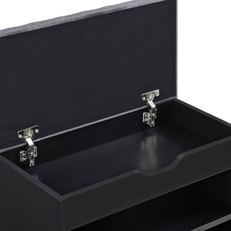 Unbranded Schoenenkast Delphia 46x60x30 cm Zwart en Grijs Spaanplaat en Stof Modern design