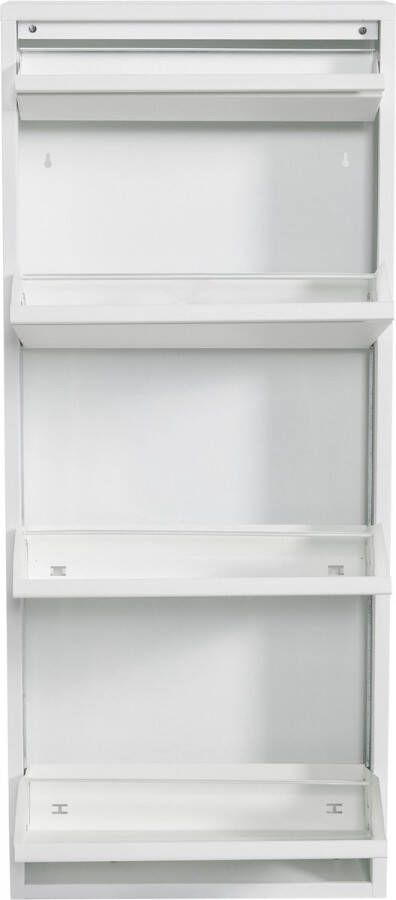 Inandoutdoormatch Schoenenkast Ivy Met 4 Vouwdeuren Wit Ruimtebesparend