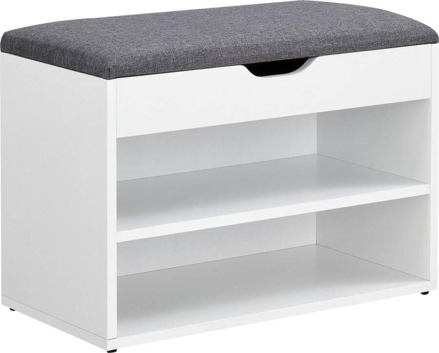 Unbranded Schoenenkast Jazmine 46x60x30 cm Wit en Grijs Spaanplaat en stof Modern design