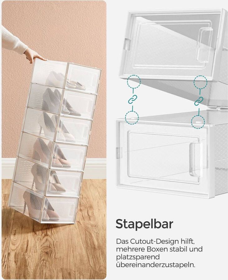 Inandoutdoormatch Schoenenrek Aishatu Wit Kledingrek Schoenenkast 12 dozen Vaderdag cadeau - Foto 2